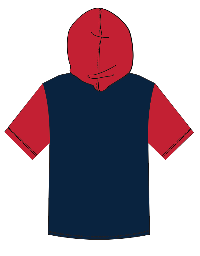 TC Cardinals Colorblock Short Sleeve Hoodie