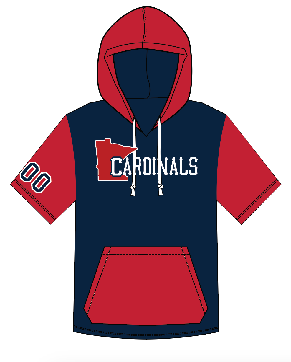 TC Cardinals Colorblock Short Sleeve Hoodie